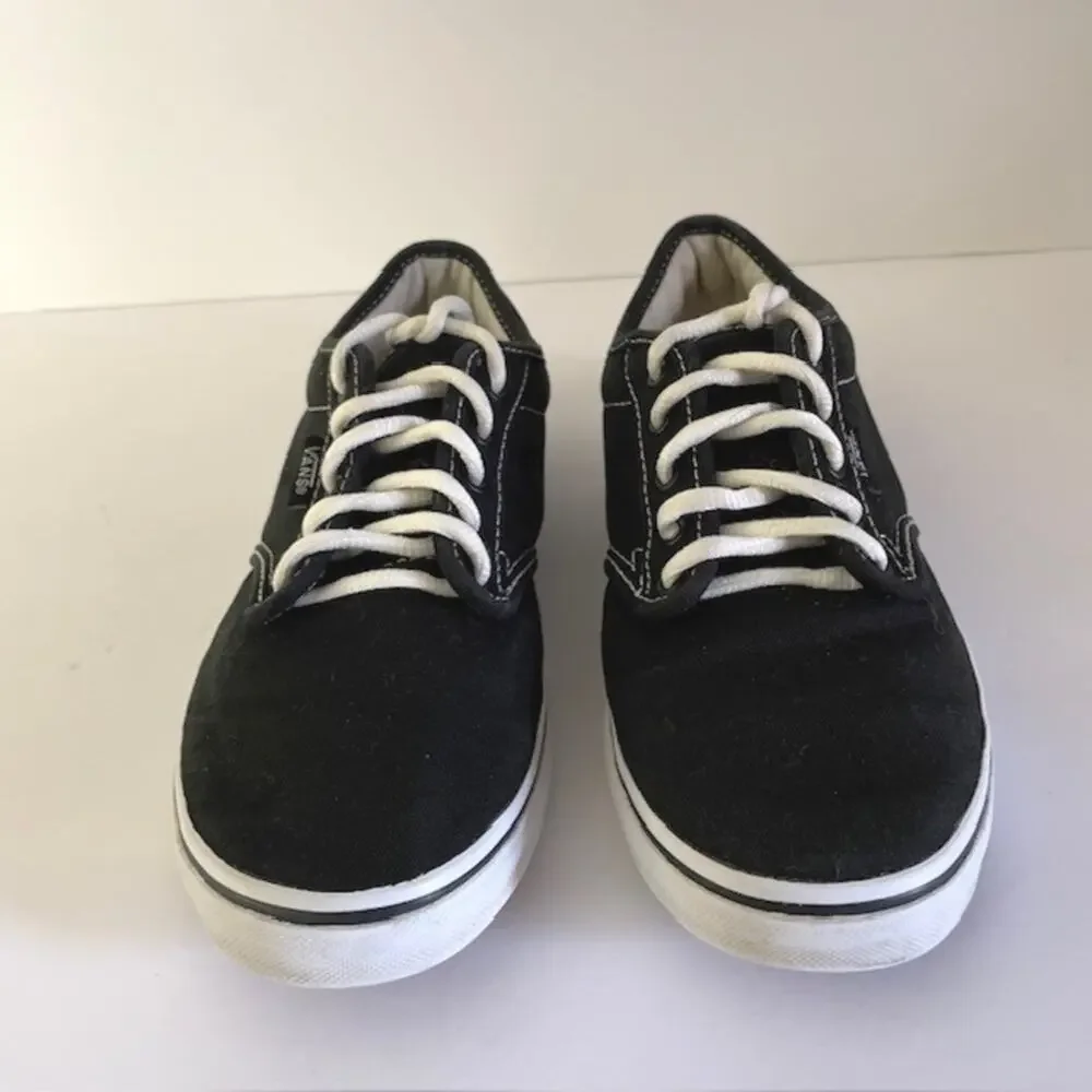 Vans Authentic Black Canvas Lace Up Sneakers Boys Size 6 Classic Skate Shoes